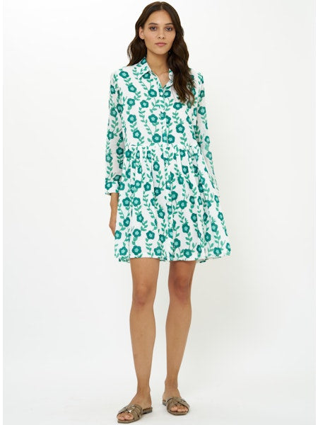 LONG SLV SHIRT MINI DRESS