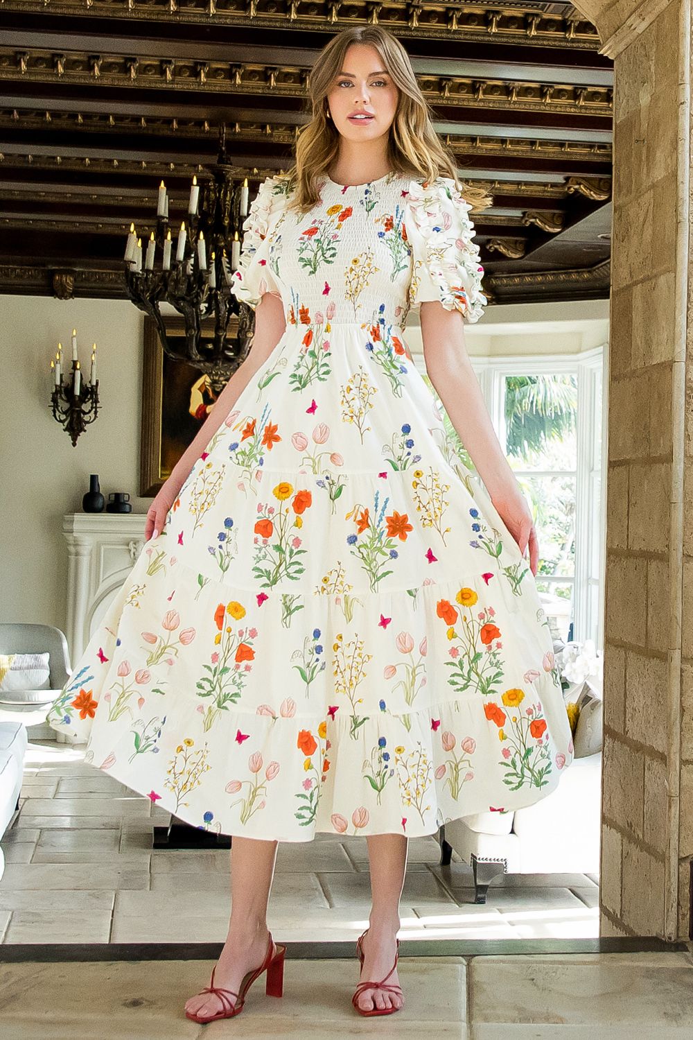 FLORAL SMOCKED DRESS