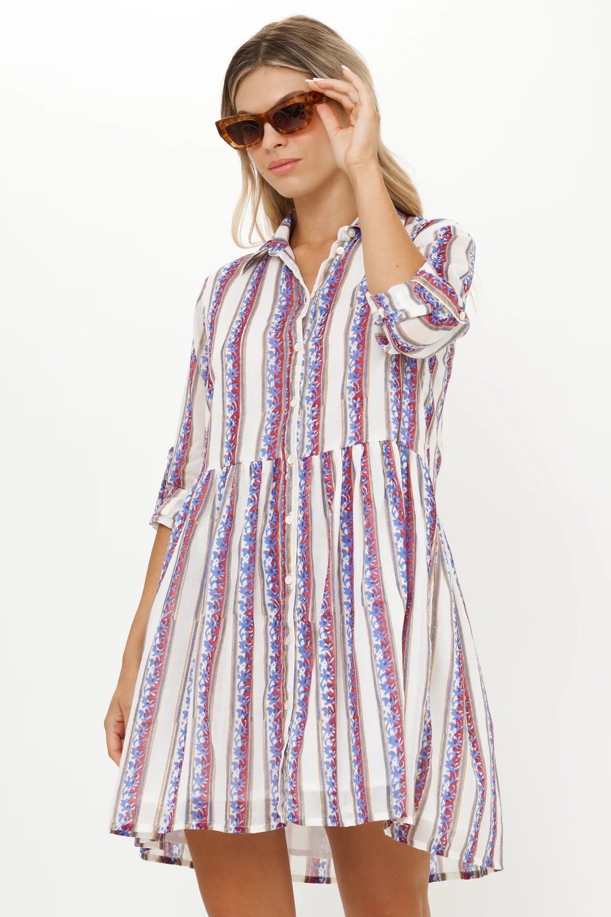 LONG SLEEVE SHIRT DRESS MINI-HAVELI
