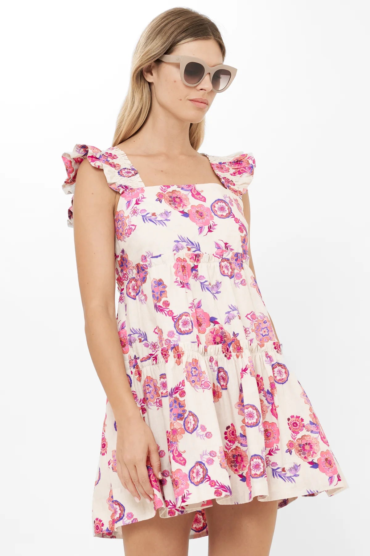 SMOCKED SQUARE NECK MINI- PRETORIA