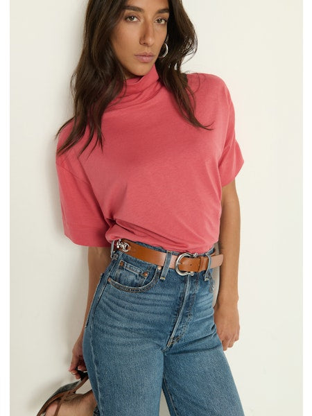 FABLE TURTLENECK TEE- FADED BRICK