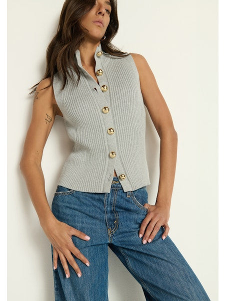 IRA SWEATER VEST - HEATHER GREY