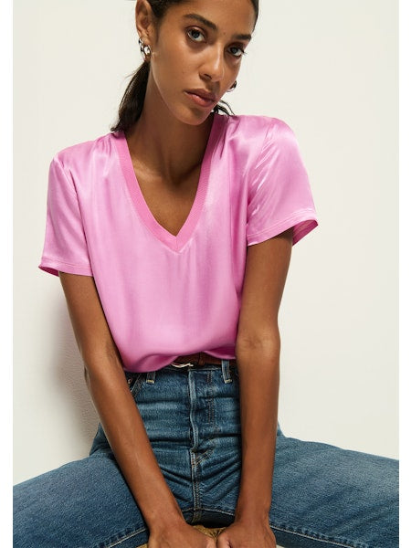 JUNE V NECK TEE-DEHLIA