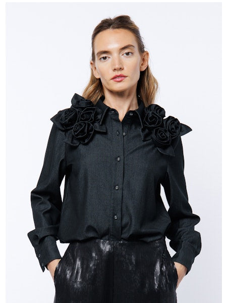 IVAN 3D FLOWERS DENIM SHIRT