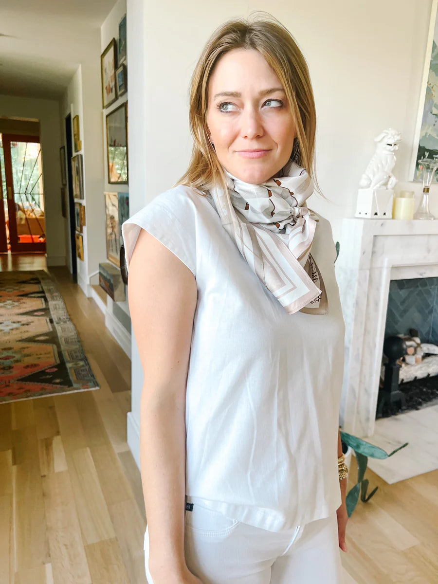CHAMPAGNE BOOT SILK SCARF