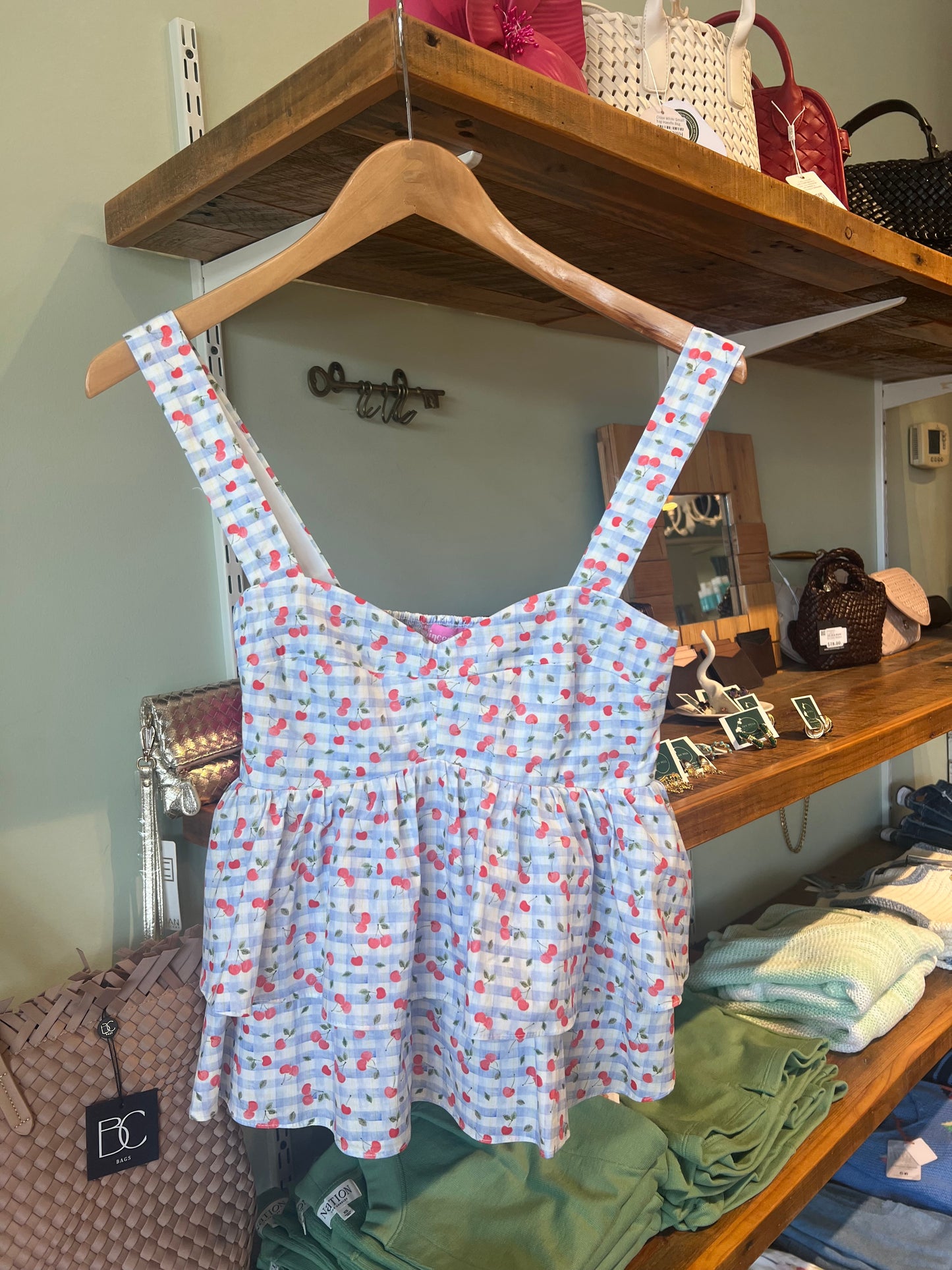 BELLA TOP - CHERRY CHECK