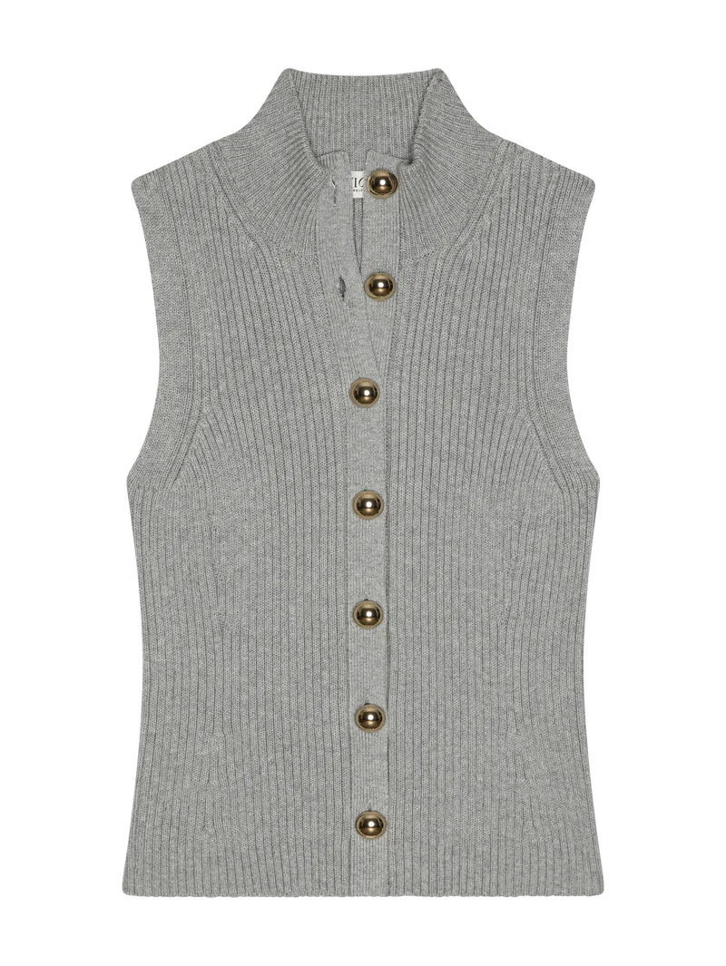 IRA SWEATER VEST - HEATHER GREY
