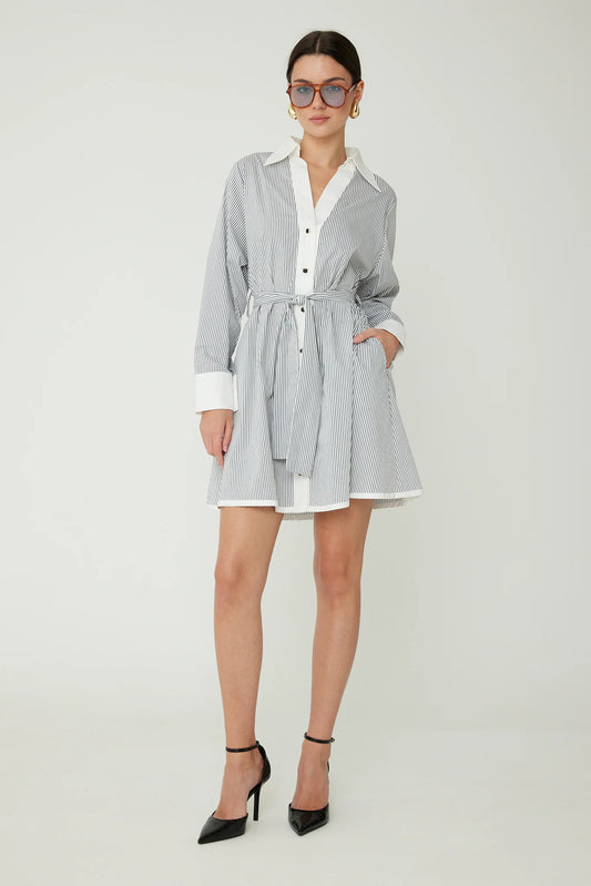 SABINA - All Cotton Striped Dress