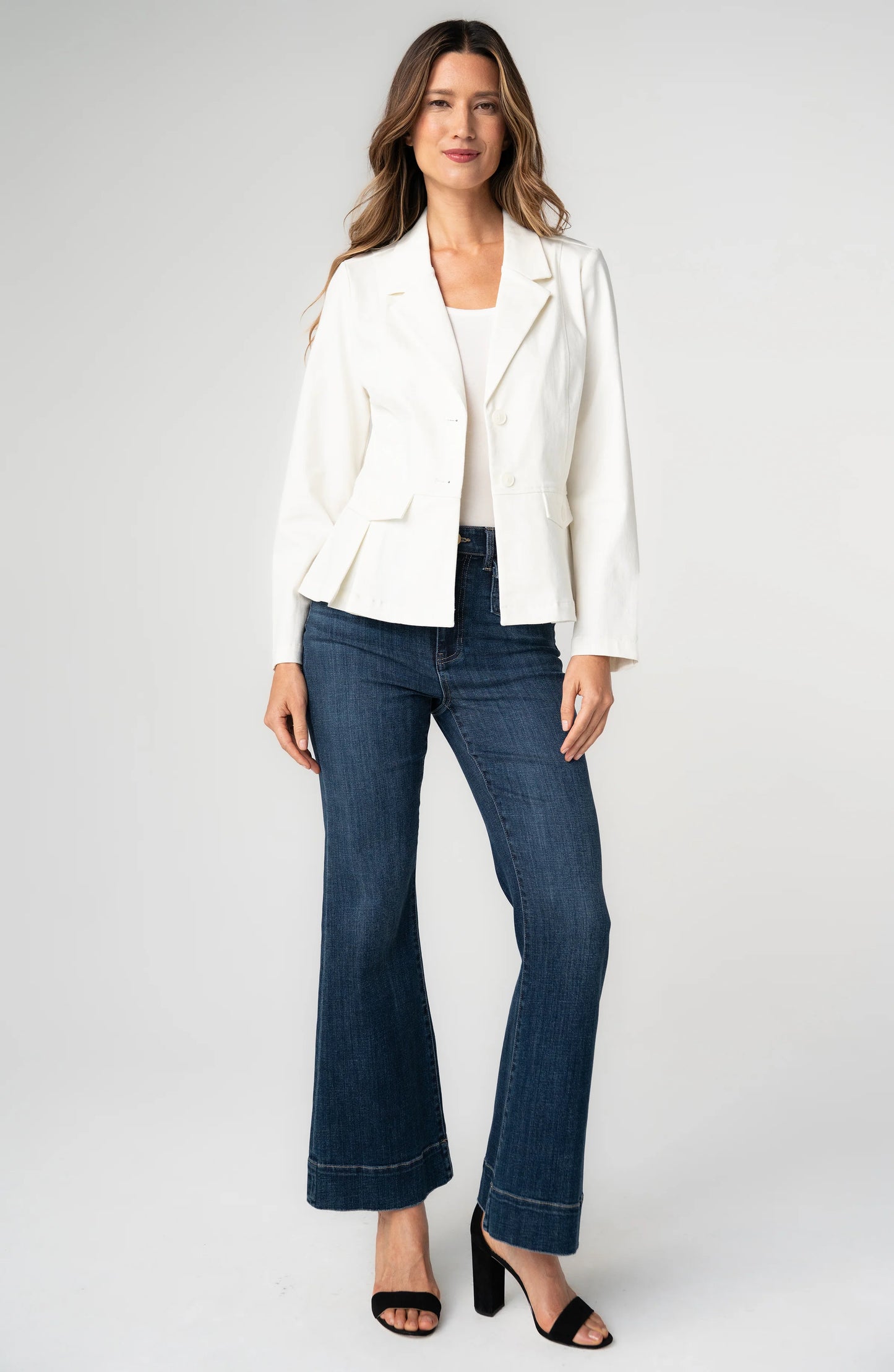 PEPLUM BLAZER - WHIPPED CREAM