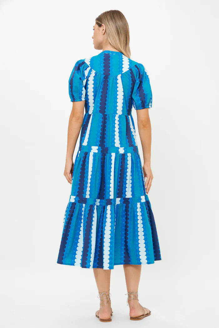 SCOOP TIERED MIDI-BLUE
