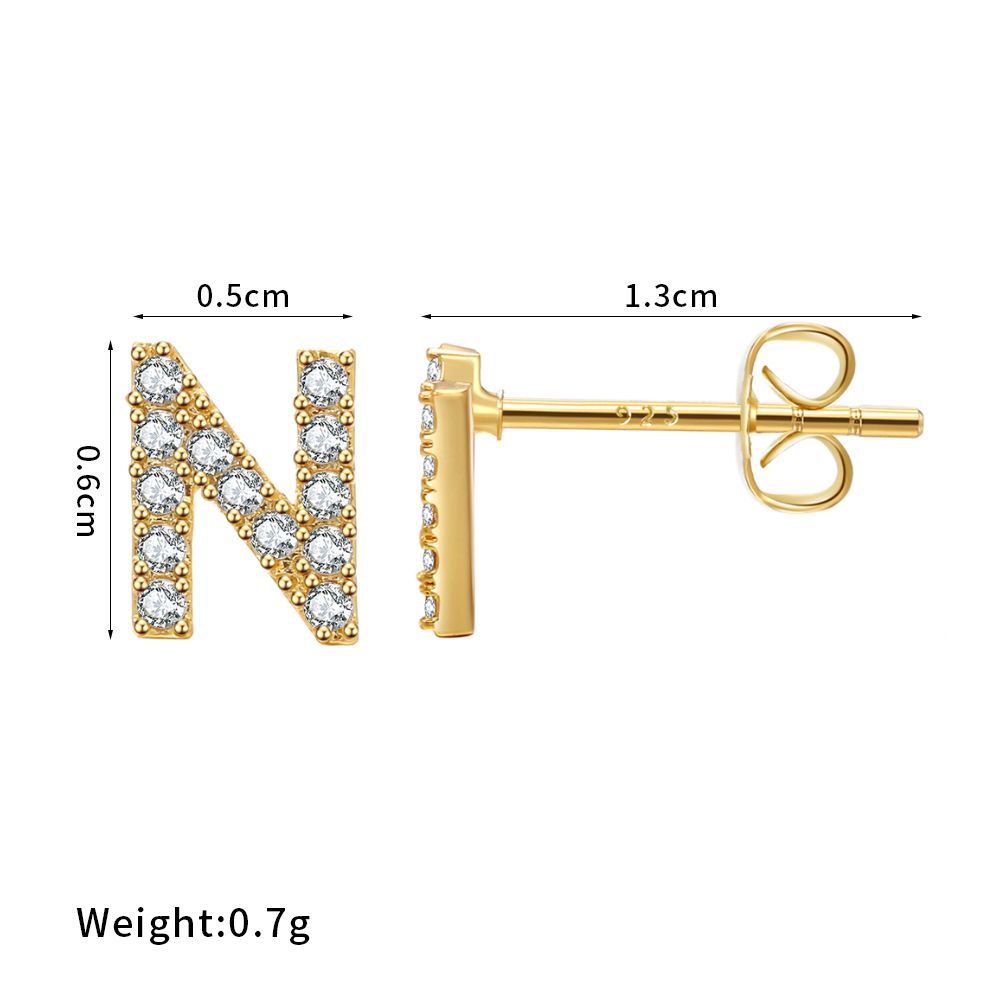 RHINESTONE INITIAL STUDS