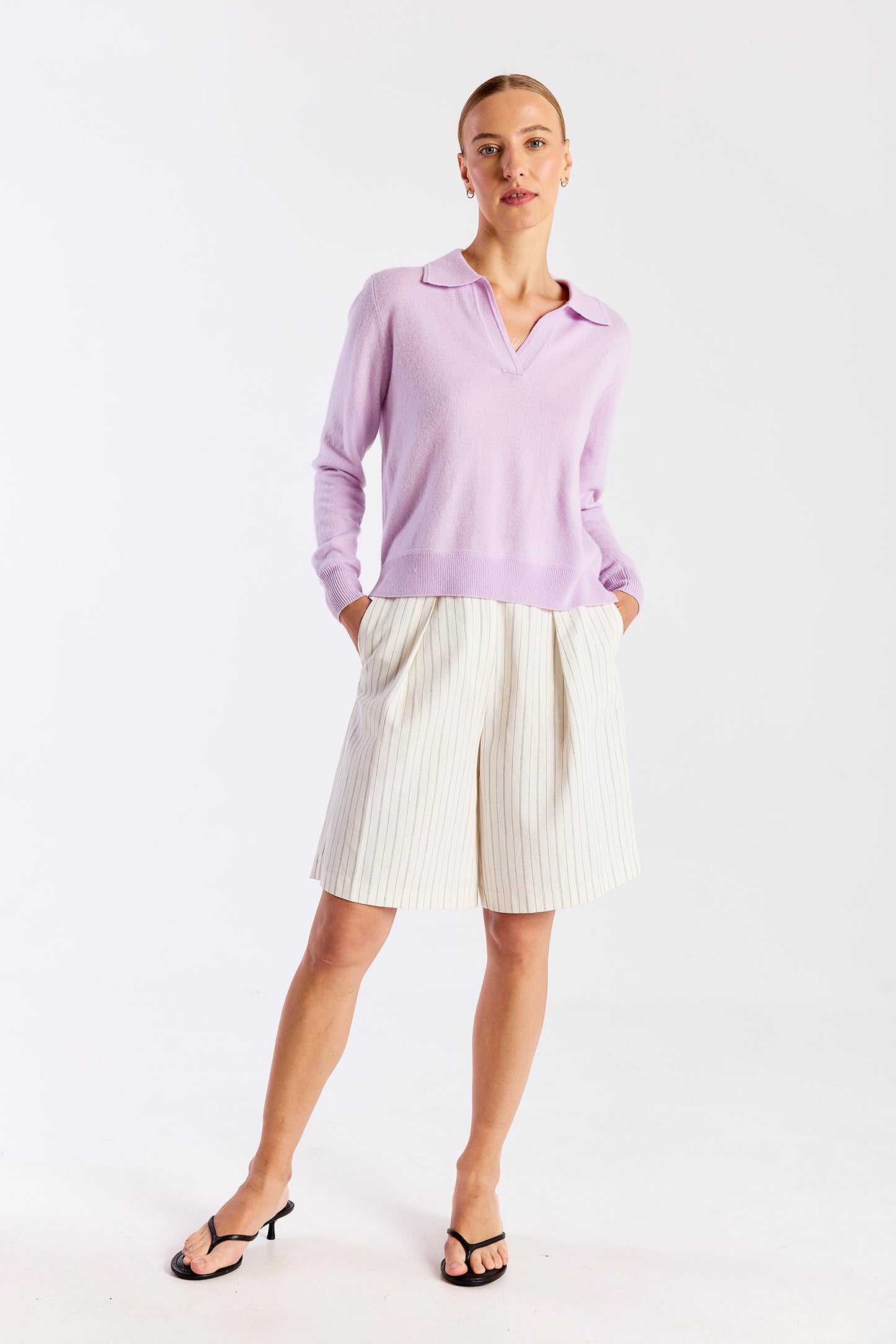 COLLARED SWEATER - LAVENDER