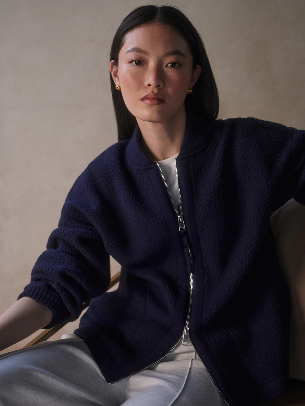 WILLMONT PATCH POCKET PLEECE - MIDNIGHT