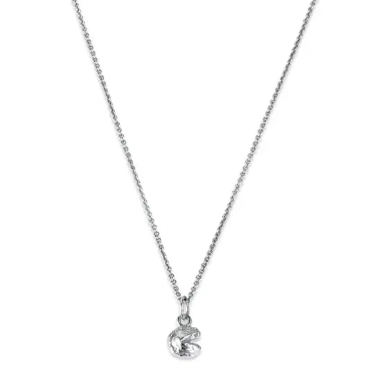 SUPER MINI FORTUNE COOKIE PENDANT - SILVER