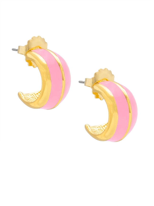 ENAMEL HUGGIE EARRING