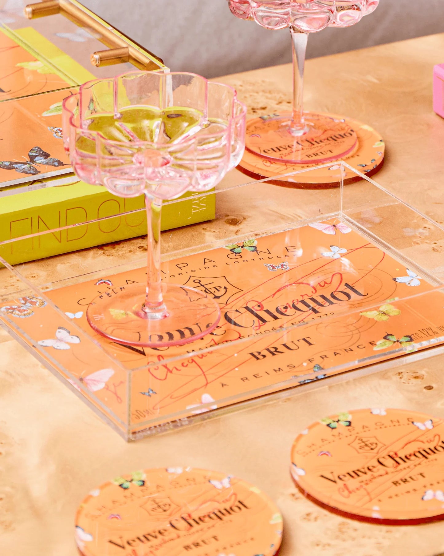 VEUVE TRAY-ORANGE BUTTERFLY