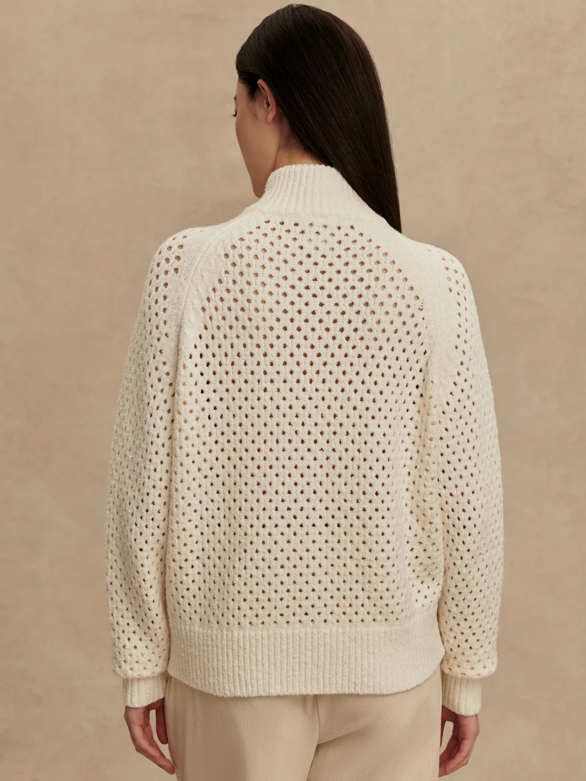 MANDY BOUCLE KNIT JACKET - COCONUT MILK