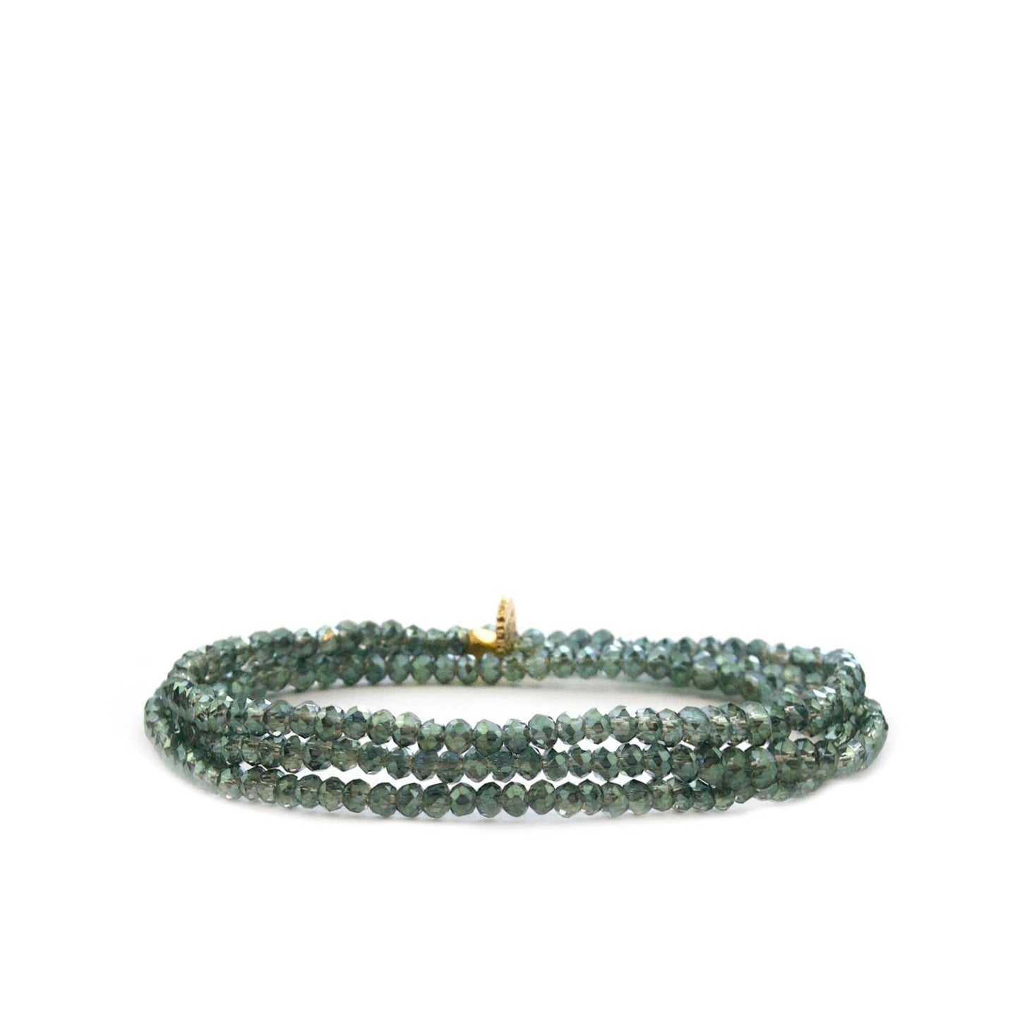 Mini stretch crystal beaded wrap bracelet