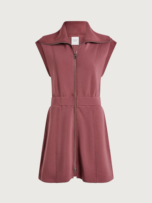 REBECCA ZIP THROUGH DRESS - WILD RHUBARB