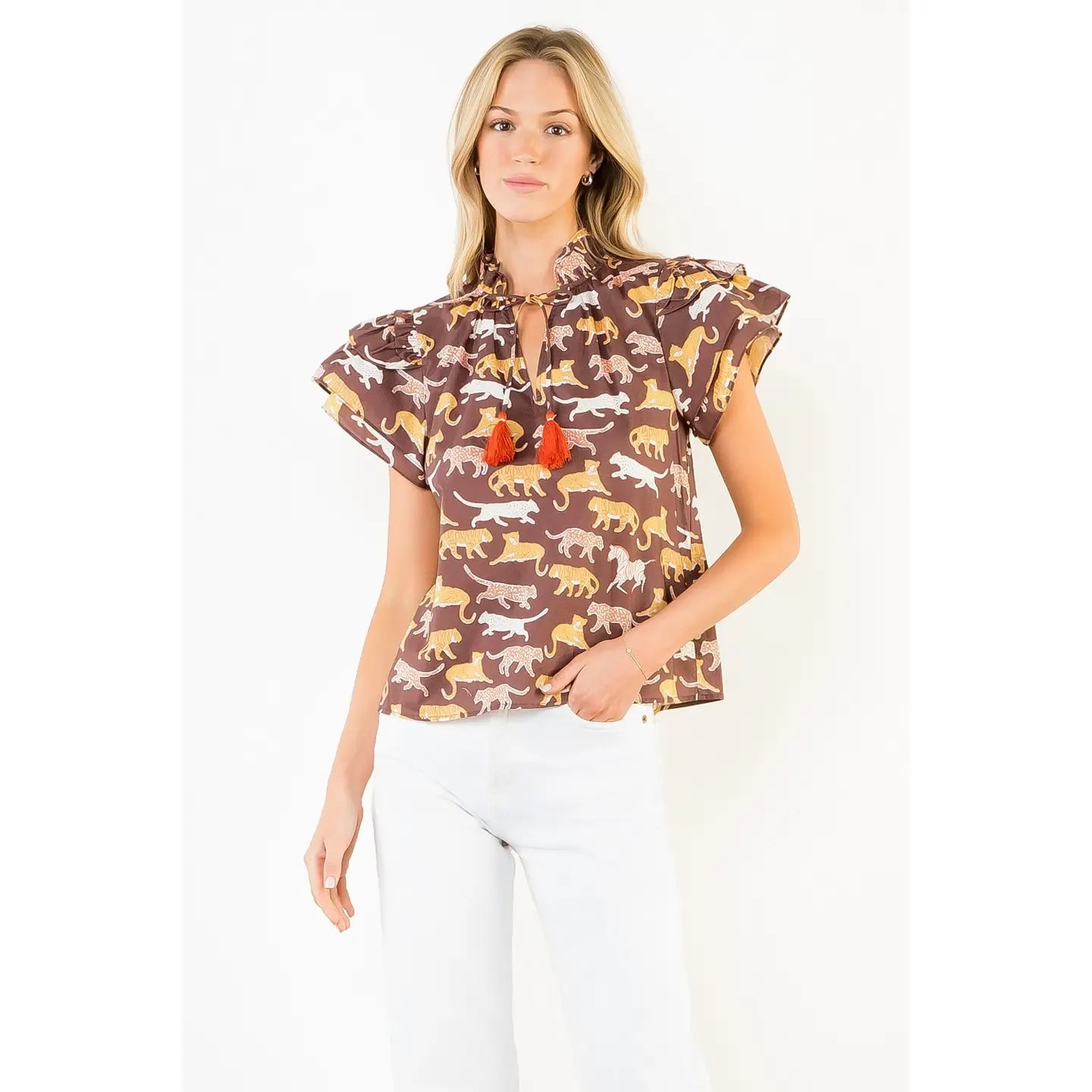TIGER PRINT TOP
