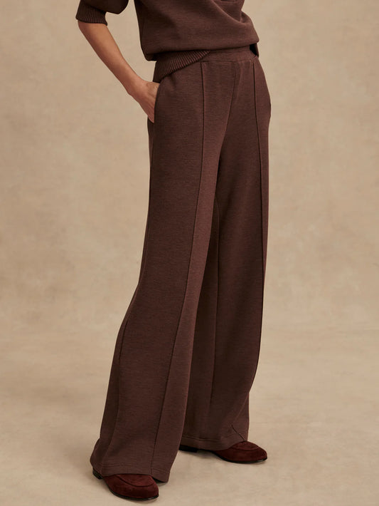 THE WIDE LEG PANT 28" - COFFEE BEAN MARL