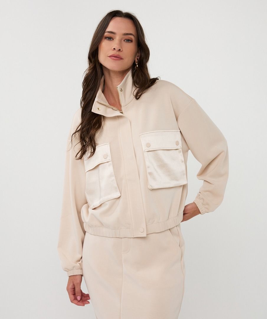 CARDIGAN BOMBER MODAL - SAND