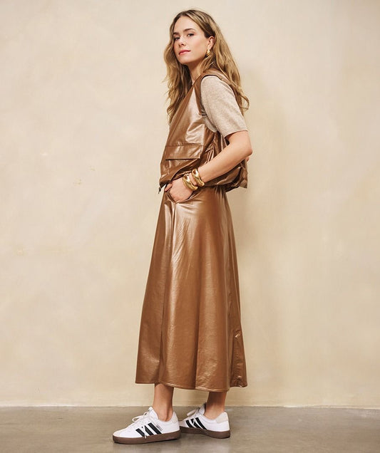 Long Metallic Skirt