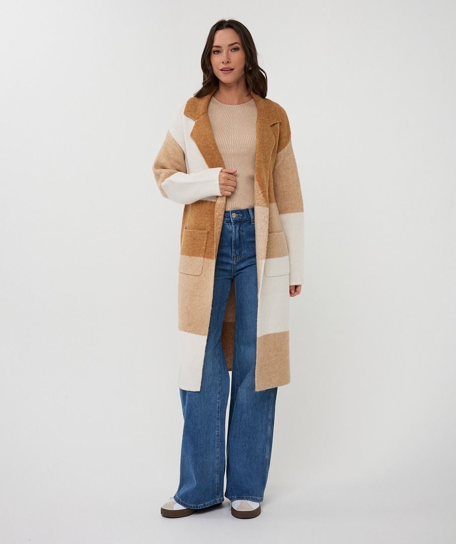 LONG BLOCKS CARDIGAN