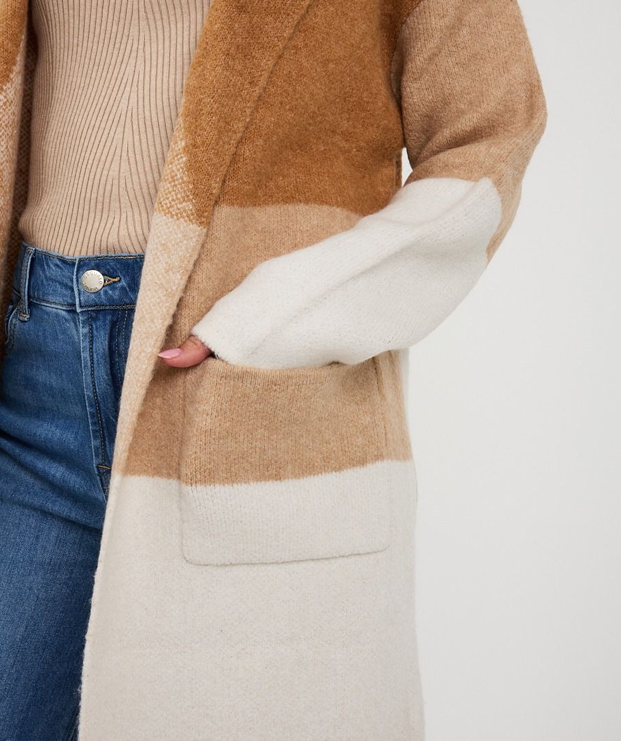 LONG BLOCKS CARDIGAN