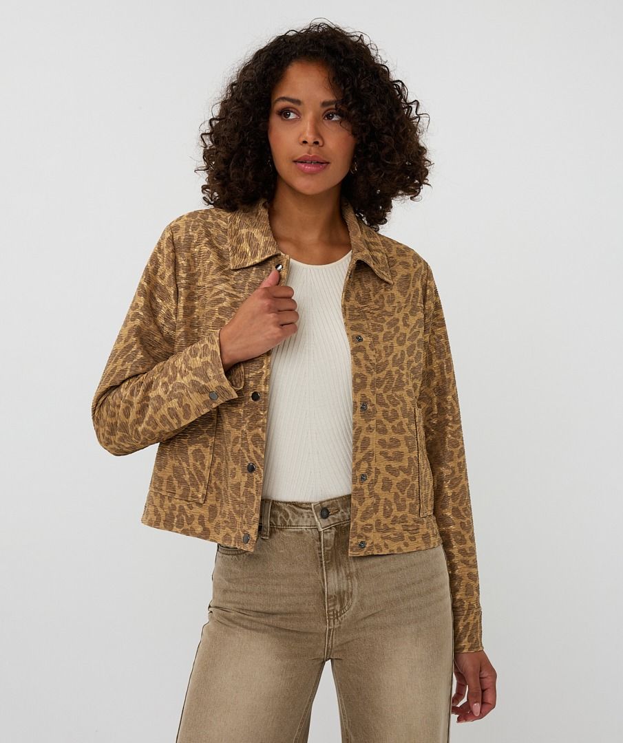 LEOPARD JACKET - GOLDEN OLIVE