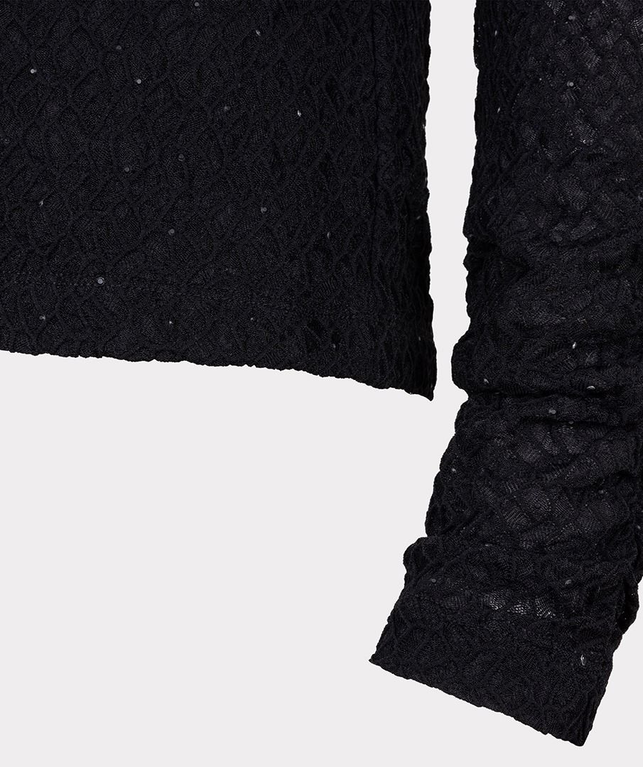 FANCY EMBELLISHED TOP - BLACK