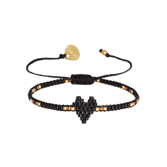 Heartsy Row Black Bracelet
