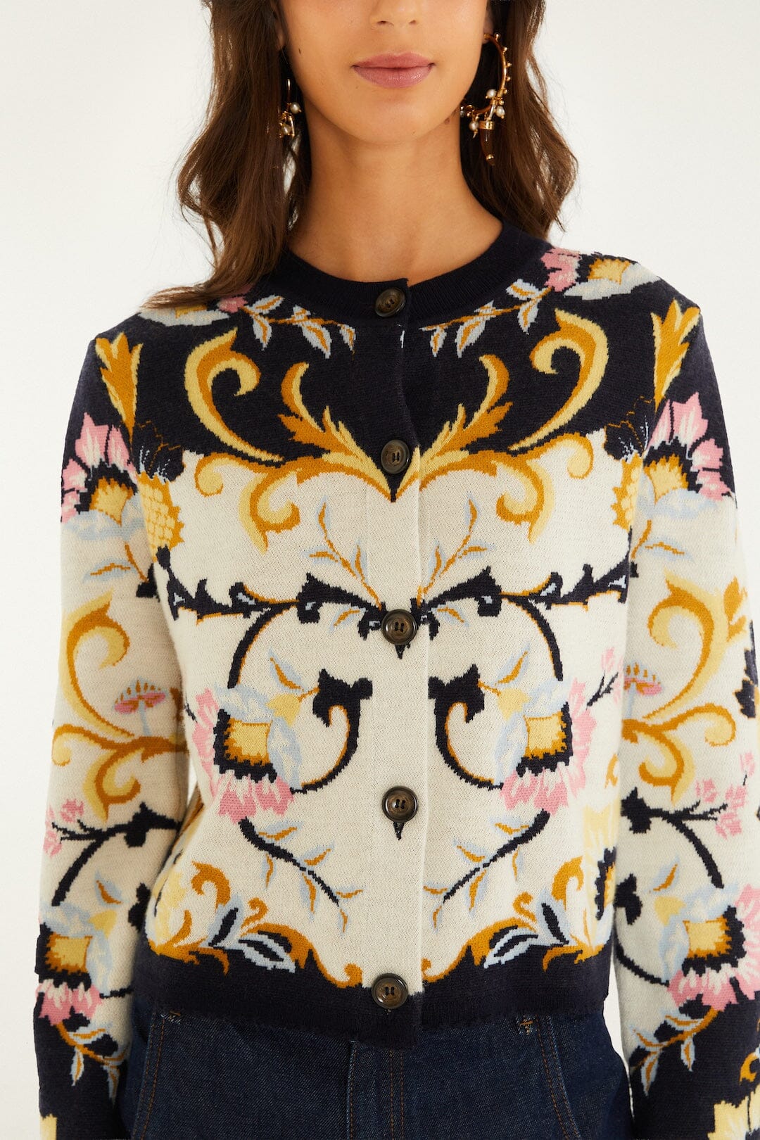 BIRDS ROMANCE KNIT CARDIGAN