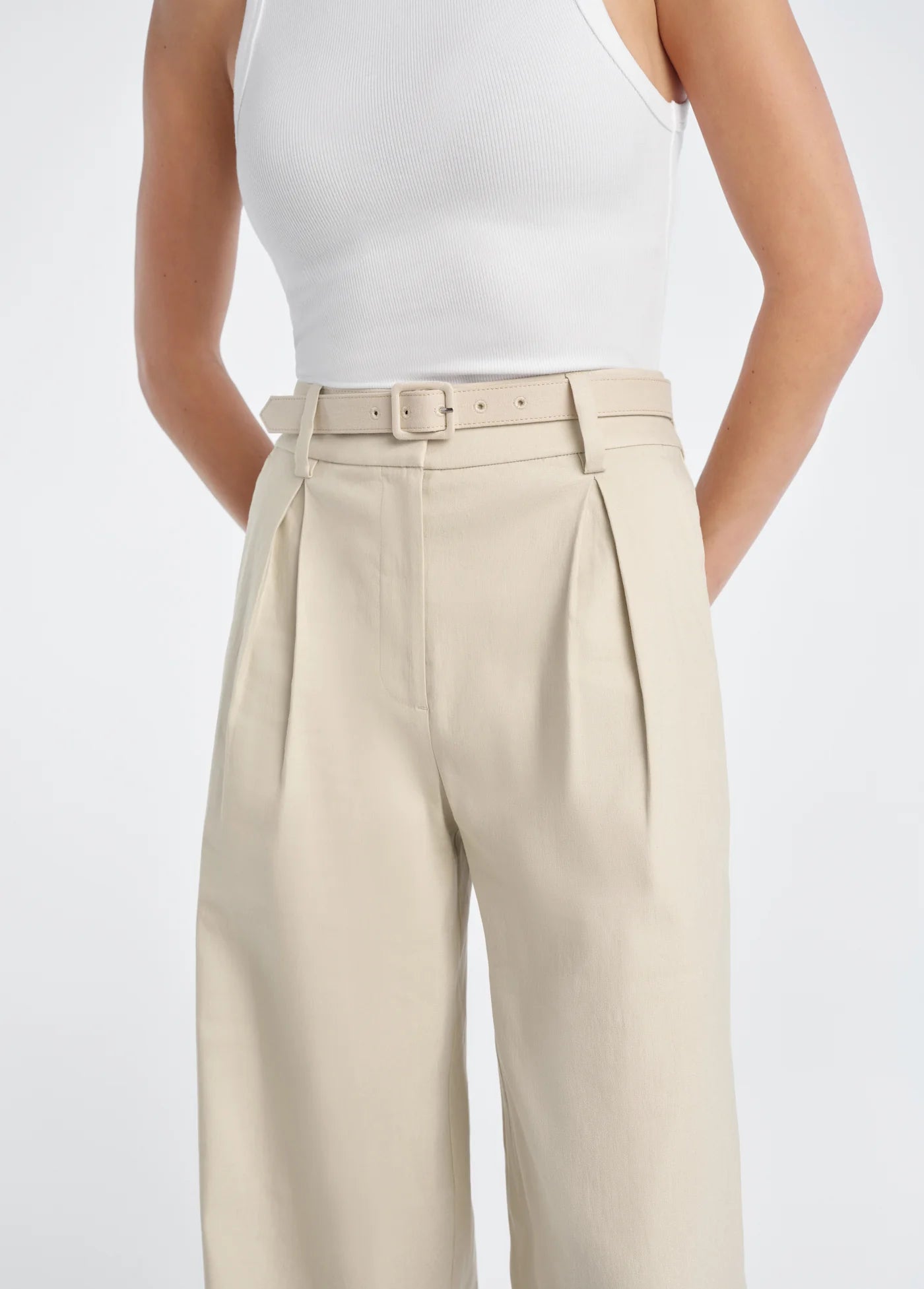 THE MIRANDA LINEN PANT - LIGHT KHAKI