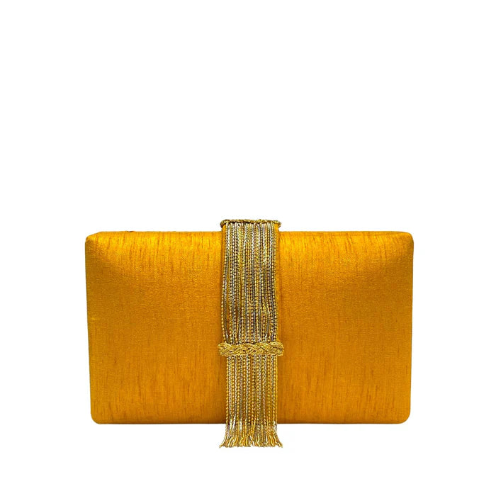 FRINGE CLUTCH - GOLD