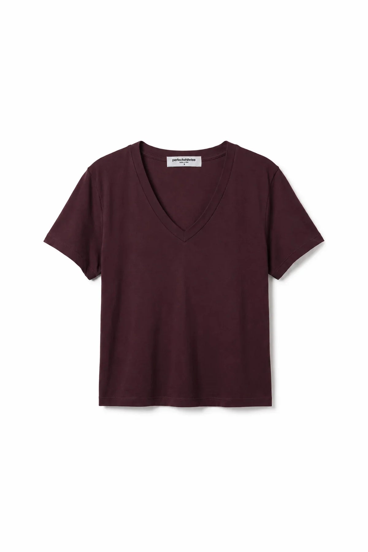 HENDRIX V NECK TEE - CHERRY LACQUER