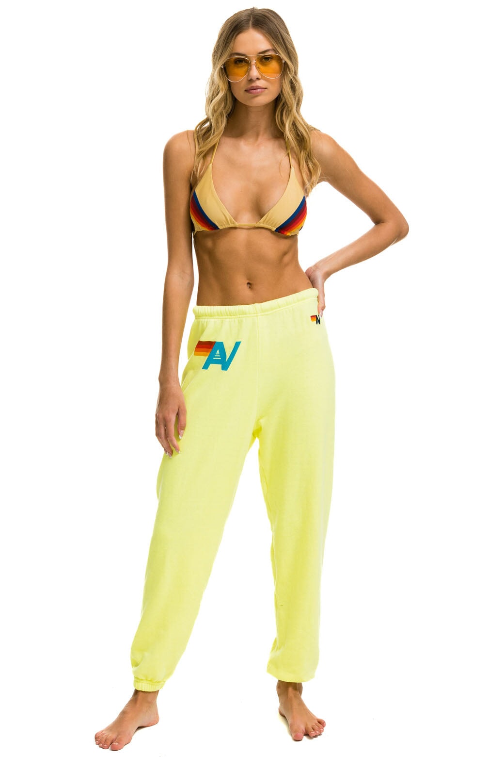 LOGO-WOMENS SWEATPANTS-NEON YELLOW