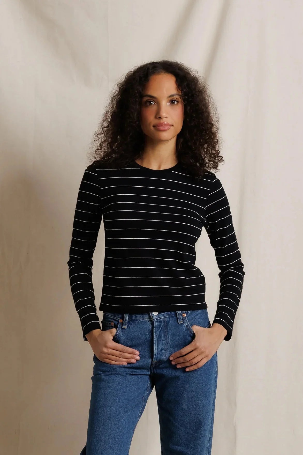 LISA LONG SLEEVE - BLACK STRIPE