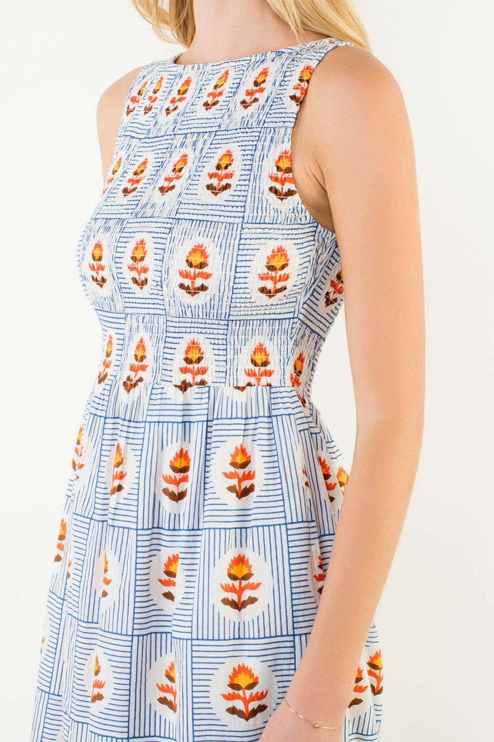 SMOCKED MAXI DRESS