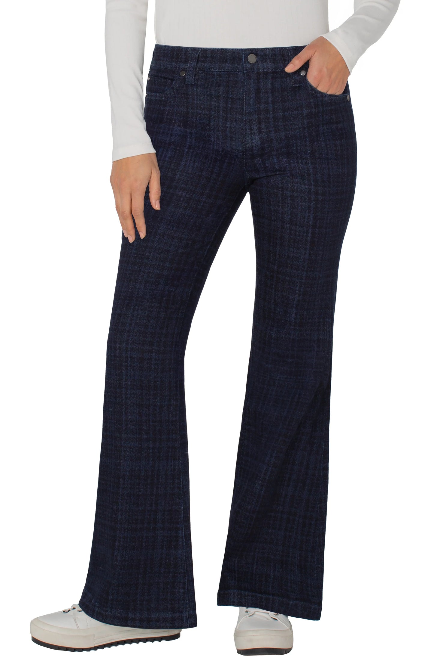 HANNAH FLARE 32IN - INDIGO PLAID