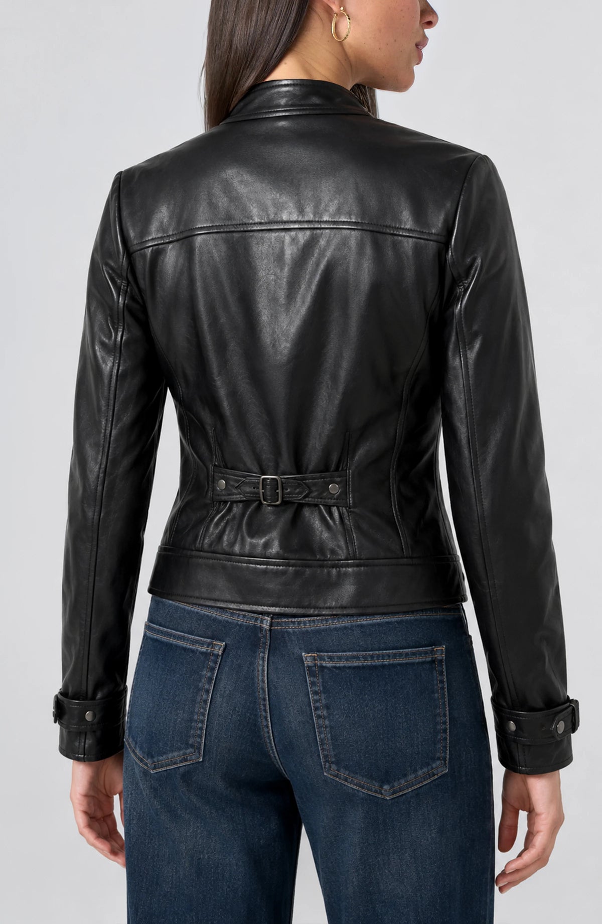 ZIP FRONT MOTO JACKET W BUCKLE