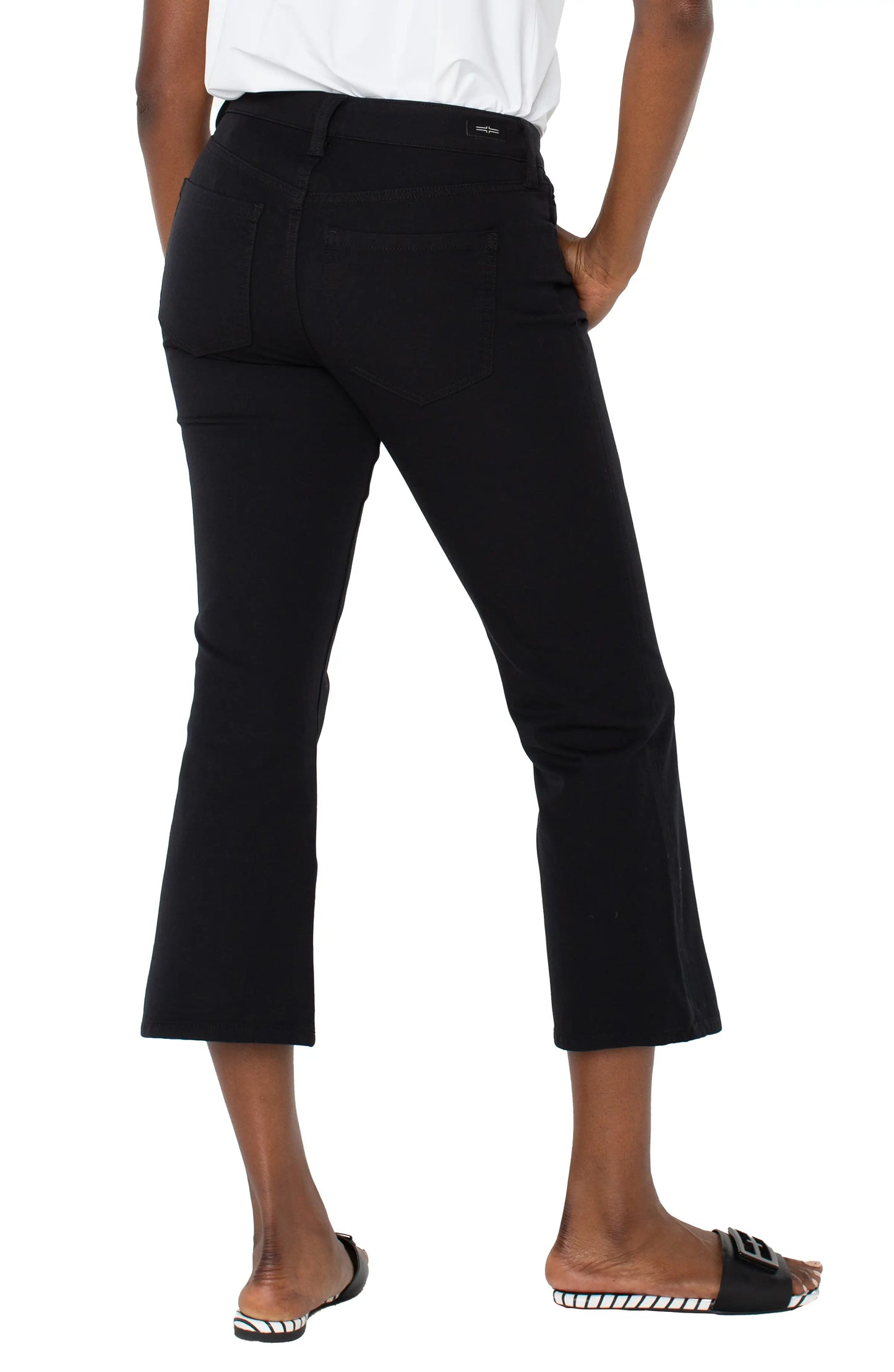 HANNAH CROPPED FLARE JEAN - BLACK