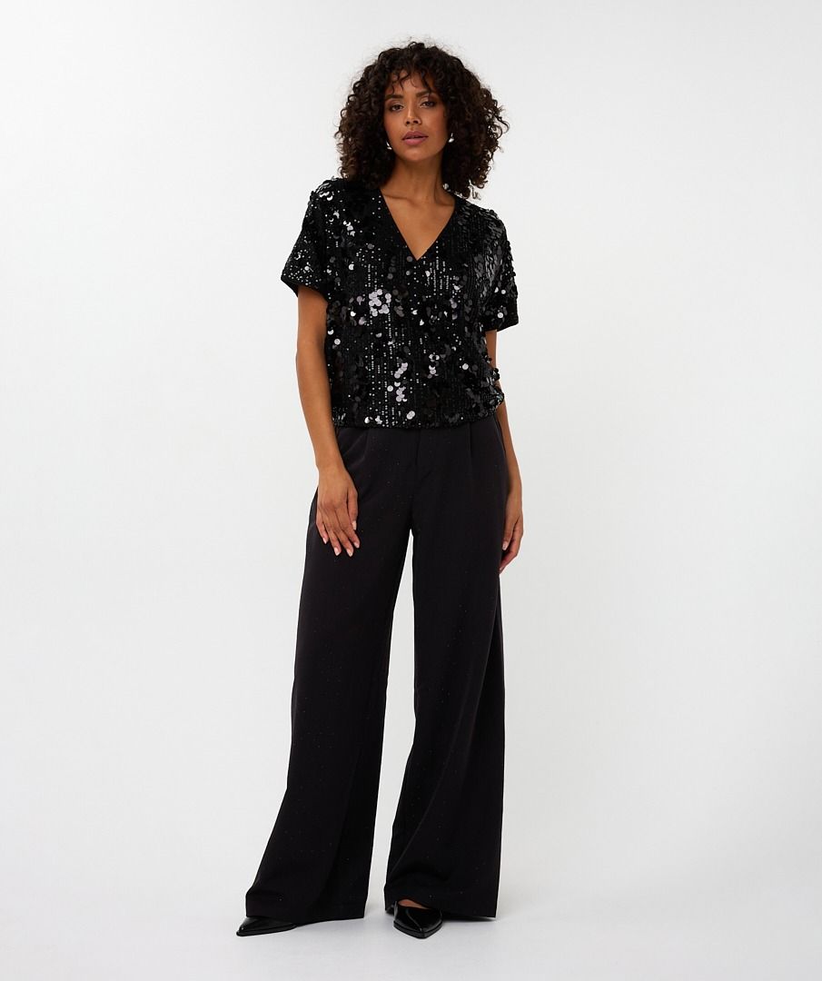 CRYSTAL STUD TROUSER - BLACK