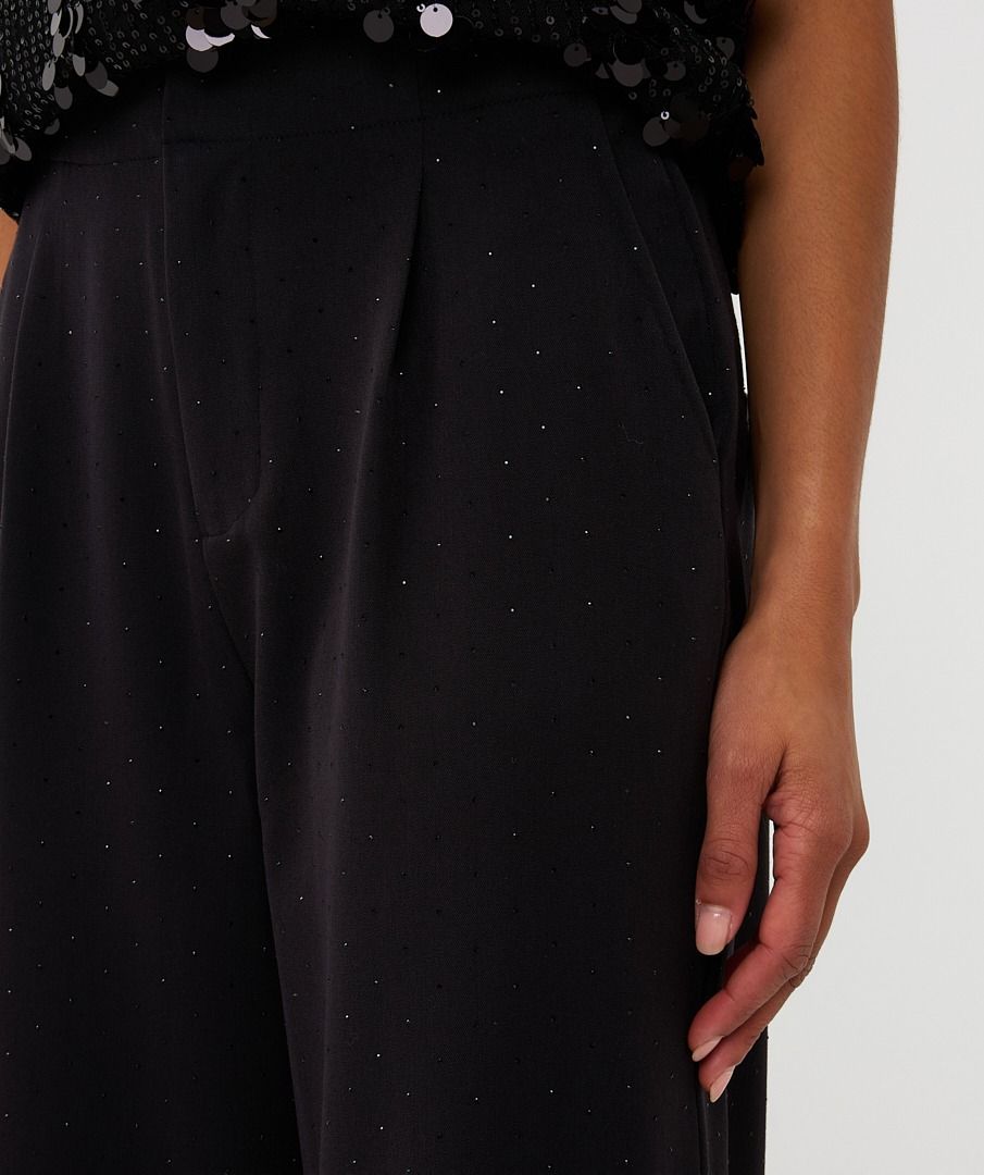 CRYSTAL STUD TROUSER - BLACK