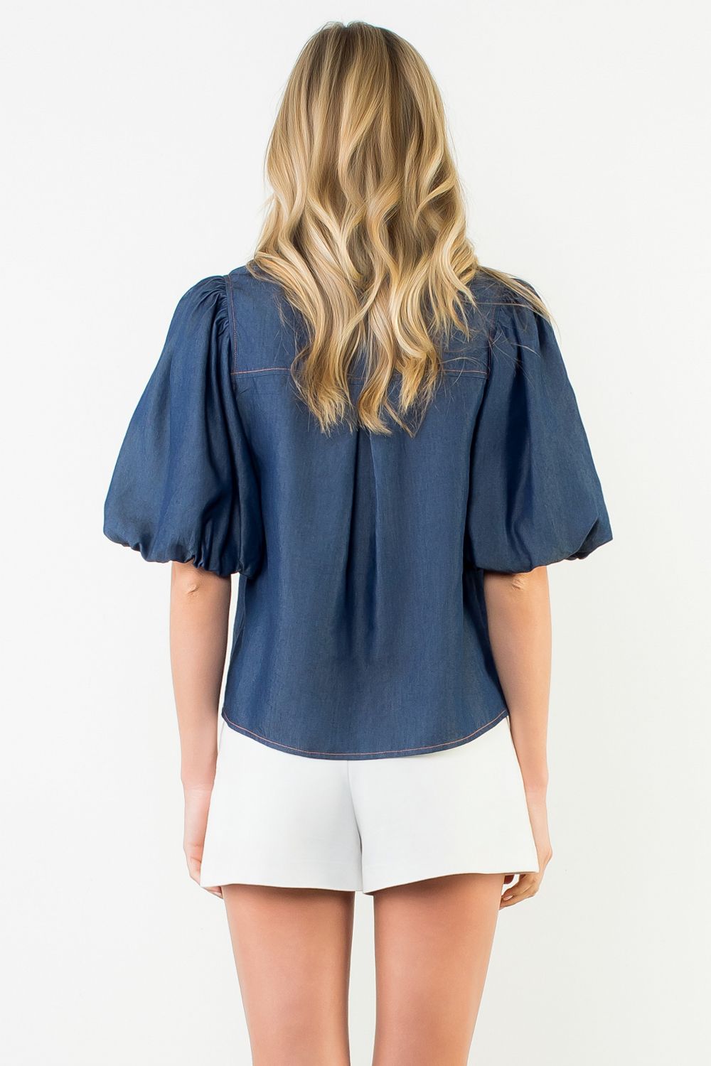 WESTERN TOP - BLUE/BROWN