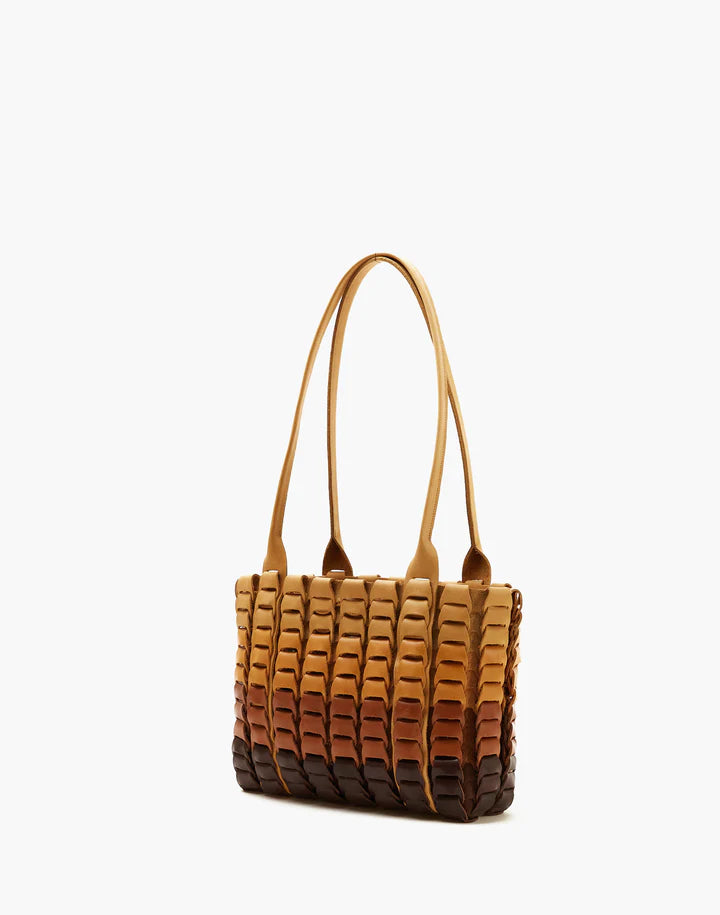 LEATHER BASKET BAG - GRADIENT