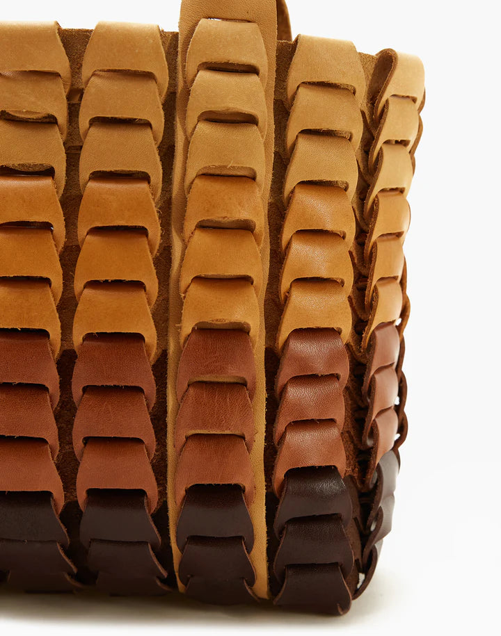 LEATHER BASKET BAG - GRADIENT