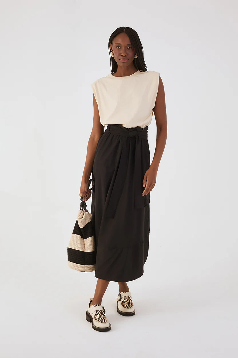 T-SHIRT DRESS WITH NYLON DETAIL