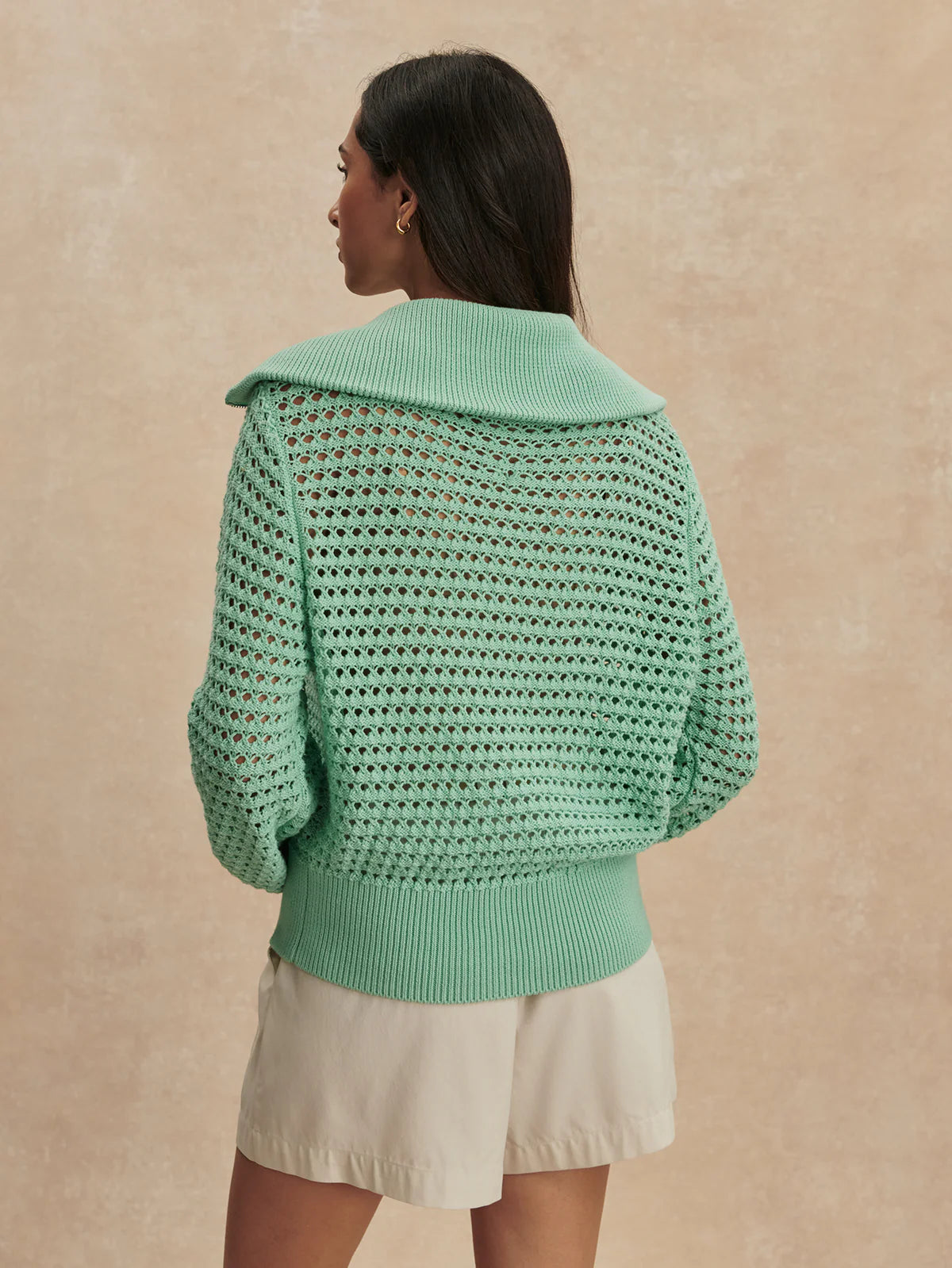 ELOISE FULL ZIP KNIT - DUSTY JADE GREEN
