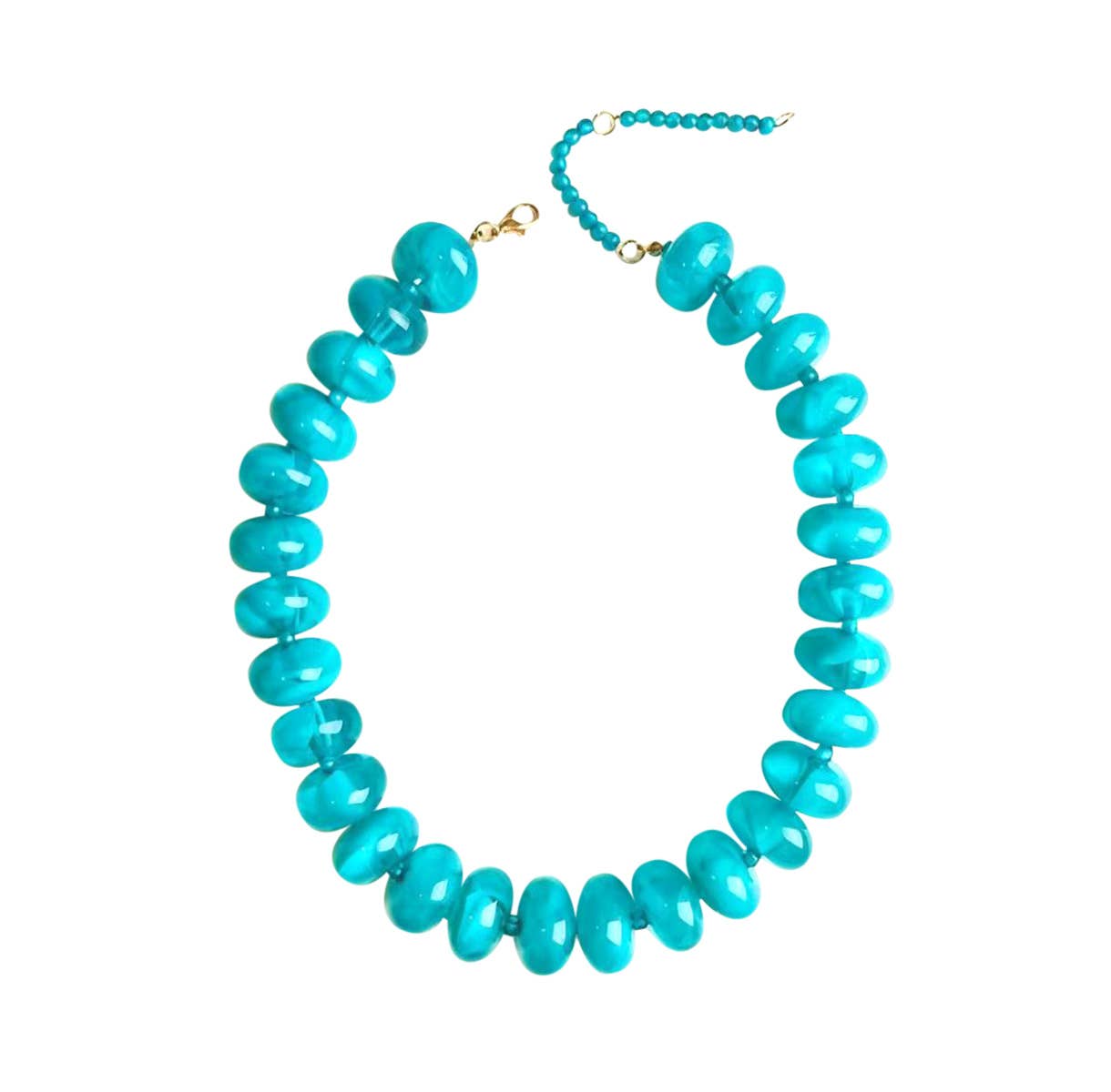 Bailey Chunky Beaded Necklace- Teal